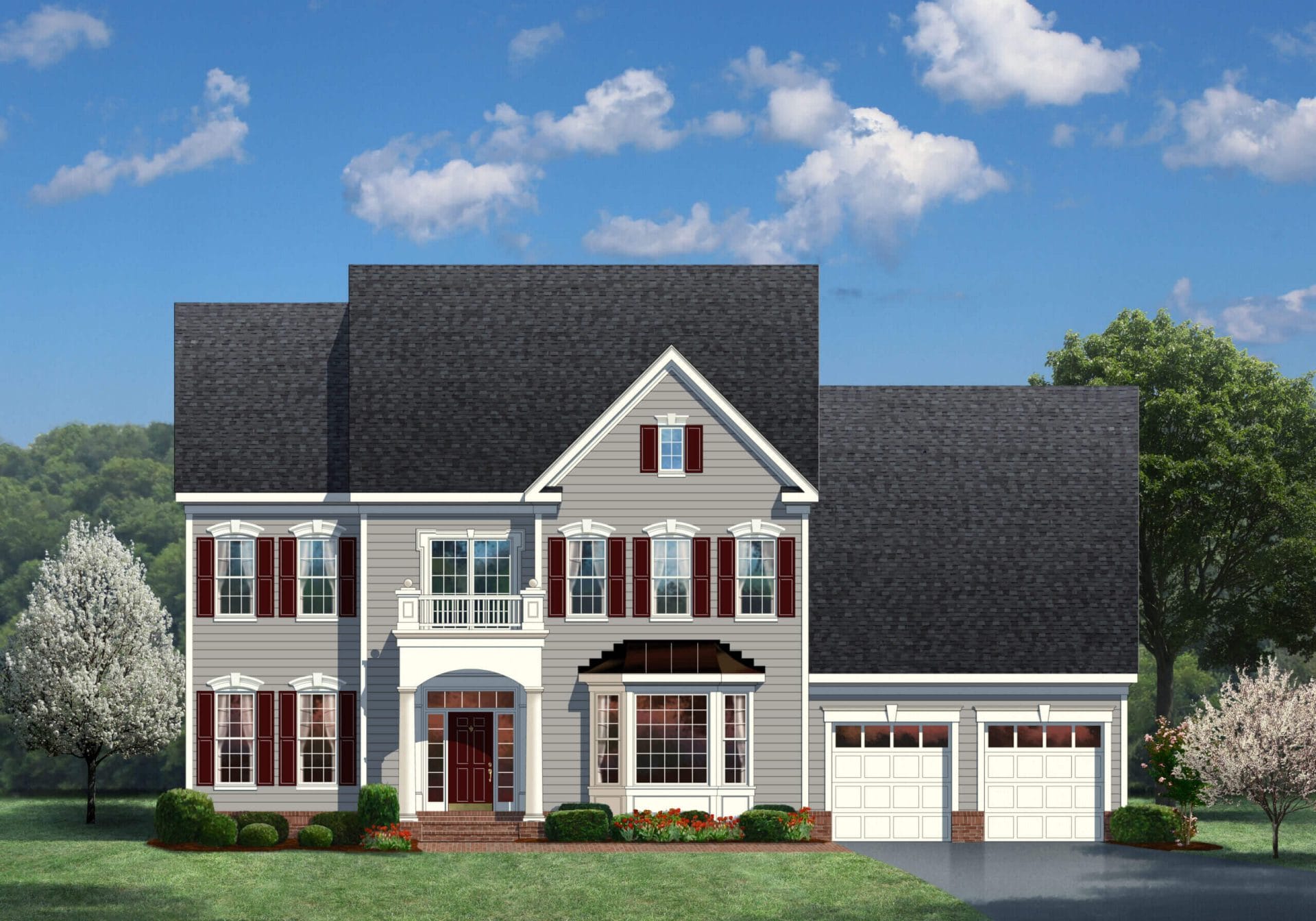 Oakton-2-car-front-load-base-elevation-5d38b1d43f794 Elevation 2 w/siding